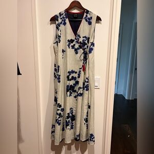 Blue floral kurti- Navy and Cream: Note- Pants have a tear